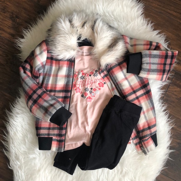 Tommy Hilfiger Girls’ Matching Set with Coat - Picture 1 of 9